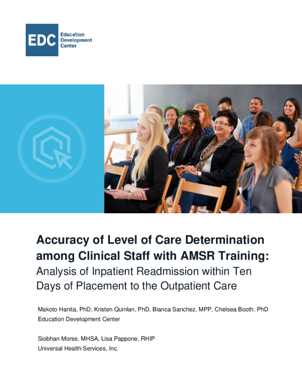 AMSR 培训的临床工作人员护理水平确定的准确性