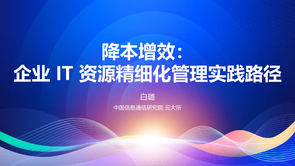 白璐-降本增效：企业 IT 资源精细化管理实践路径