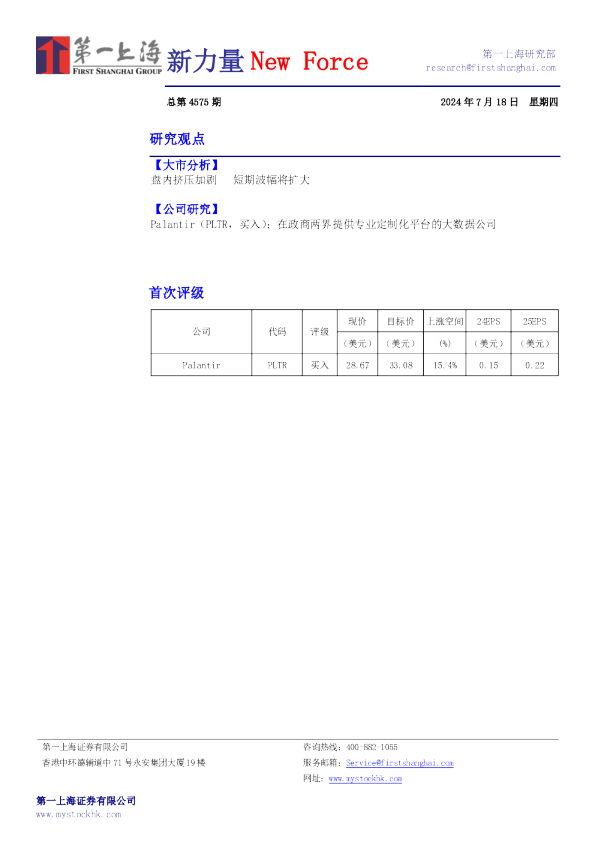 新力量New Force总第4575期