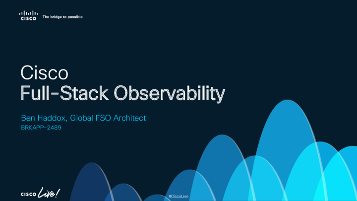 思科全栈可观察性