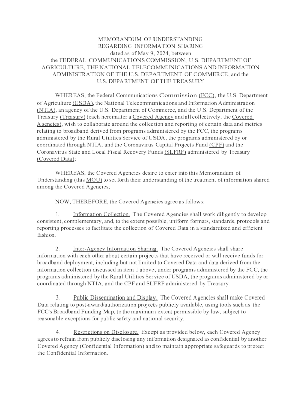 关于信息共享的谅解备忘录