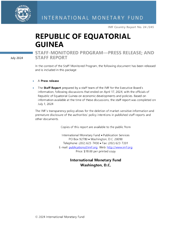 赤道几内亚共和国 ： 工作人员监测计划新闻稿 ； 和工作人员报告