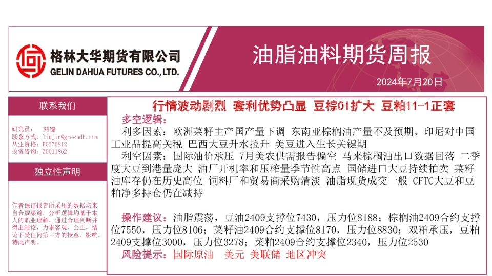 油脂油料周报