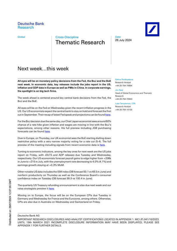 Thematic Research Next week...this week