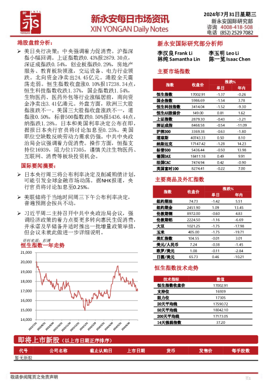 新永安每日市场资讯