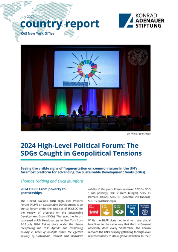 2024 高级别政治论坛 : 可持续发展目标陷入地缘政治紧张局势