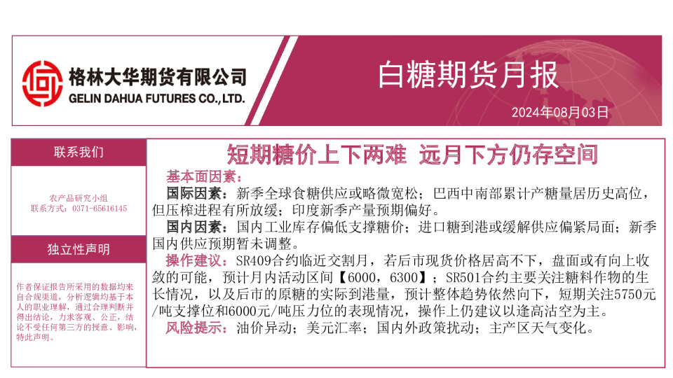 白糖月报