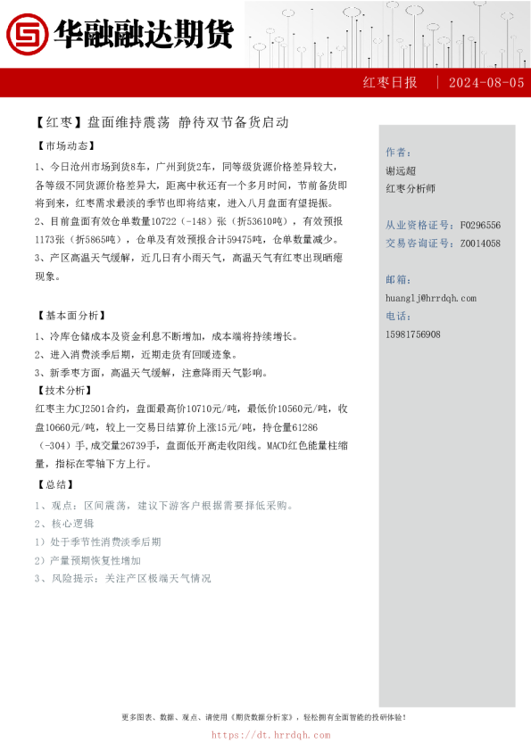 红枣日报-盘面维持震荡 静待双节备货启动