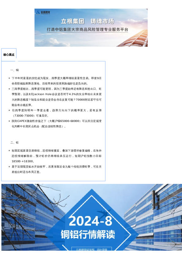 专题报告 | 市场恐慌蔓延之下,铜铝怎么走?(2024年8月7日)