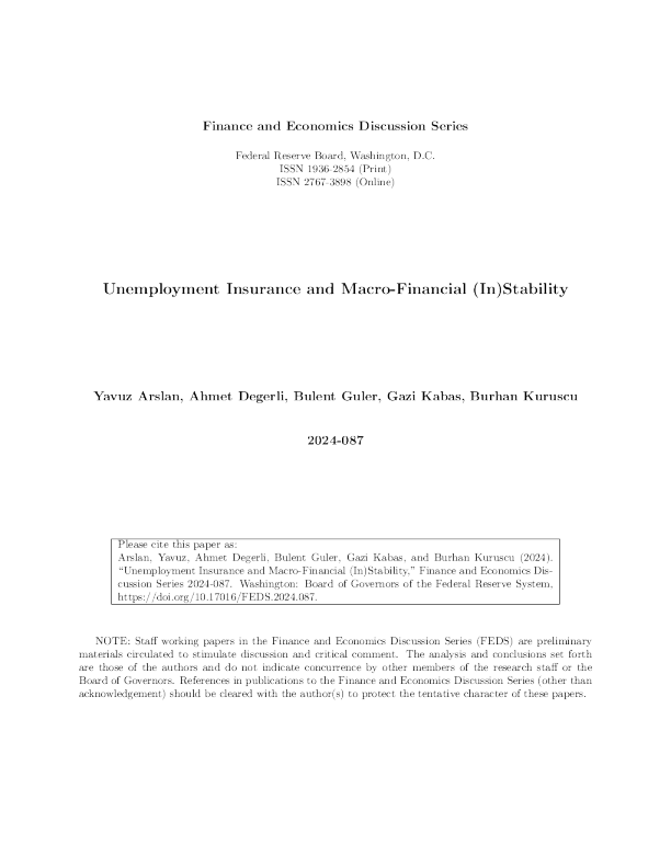 美联储失业保险与宏观金融稳定