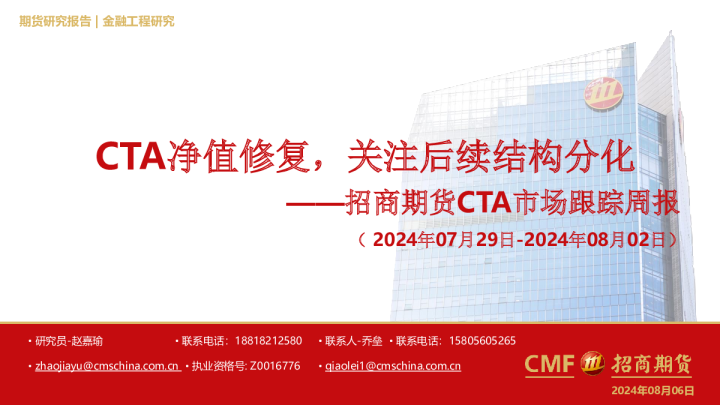 招商期货CTA市场跟踪周报:CTA净值修复,关注后续结构分化