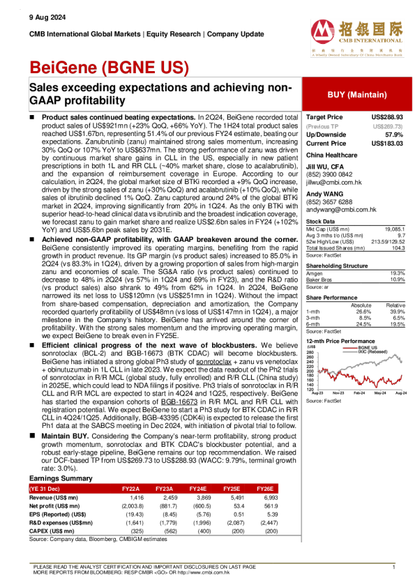 销售超出预期并实现非 GAAP 盈利能力