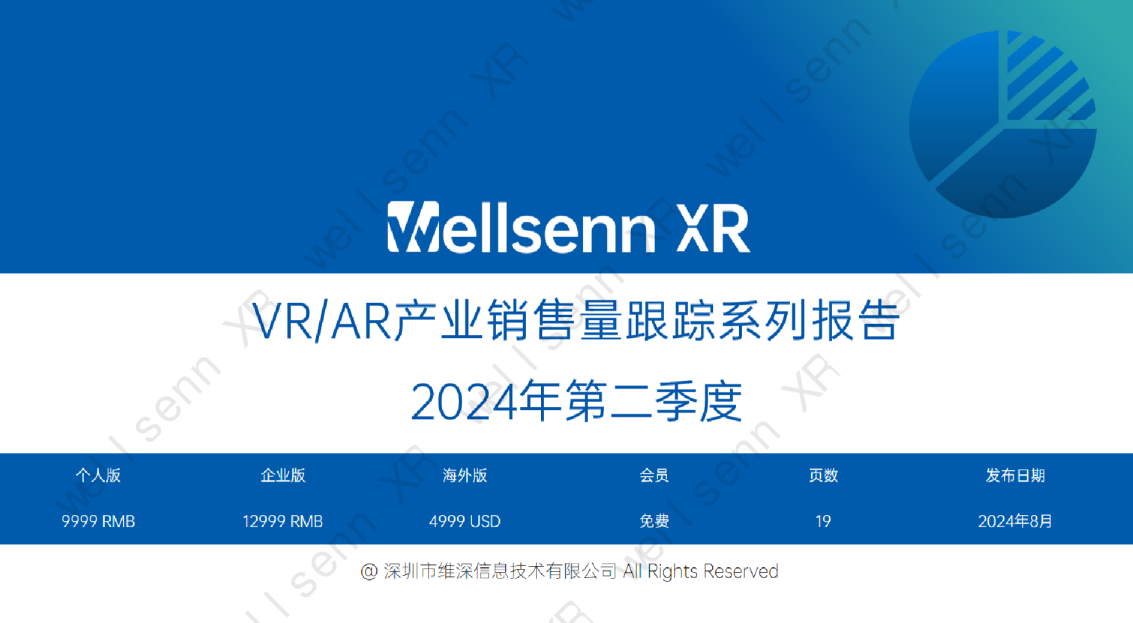 2024年第二季度VR&AR产业销售量跟踪系列报告