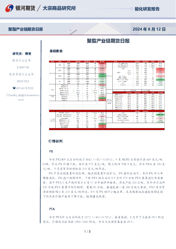 聚酯产业链期货日报