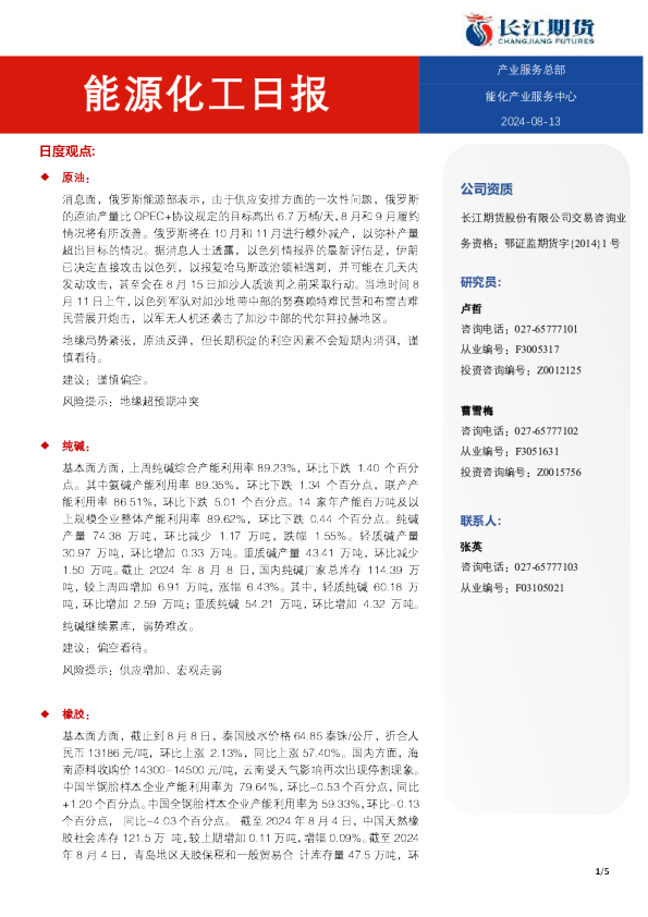 能源化工日报
