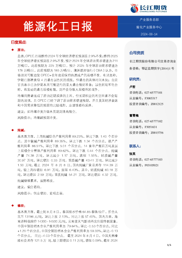 能源化工日报
