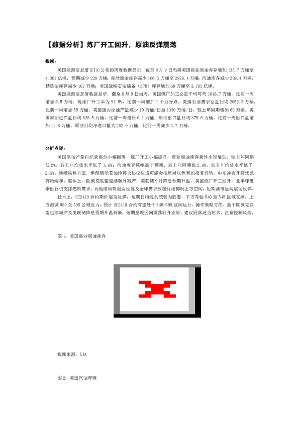 【数据分析】炼厂开工回升，原油反弹震荡