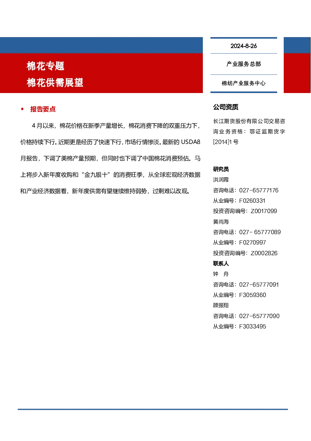 报告封面