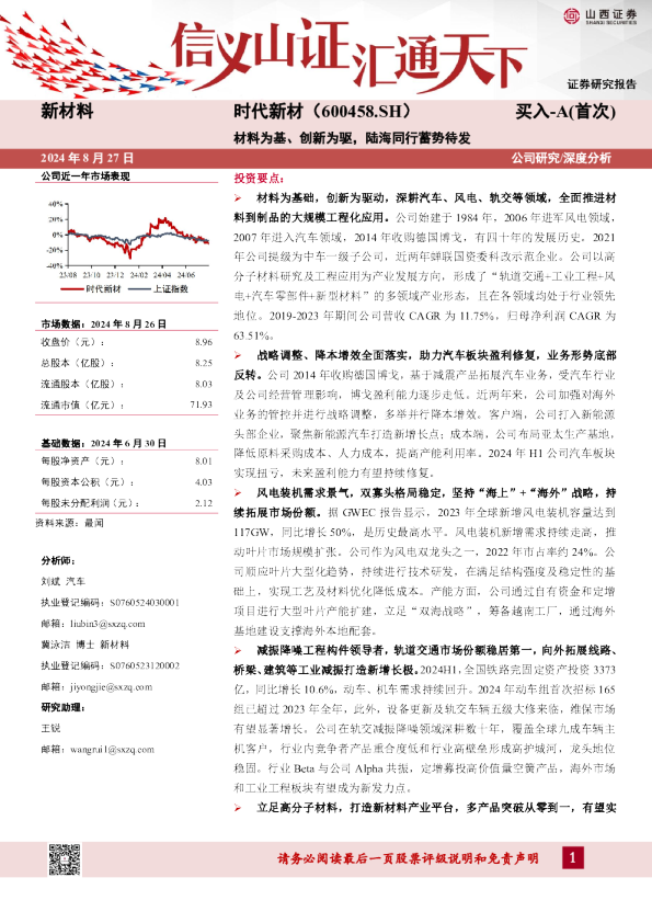 材料为基、创新为驱，陆海同行蓄势待发