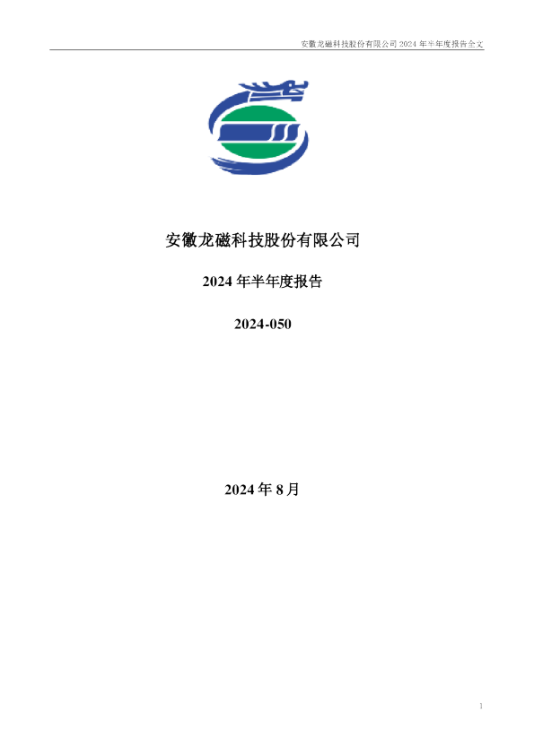 龙磁科技：2024年半年度报告