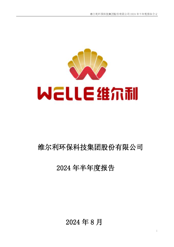 维尔利：2024年半年度报告