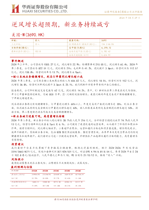 逆风增长超预期，新业务持续减亏
