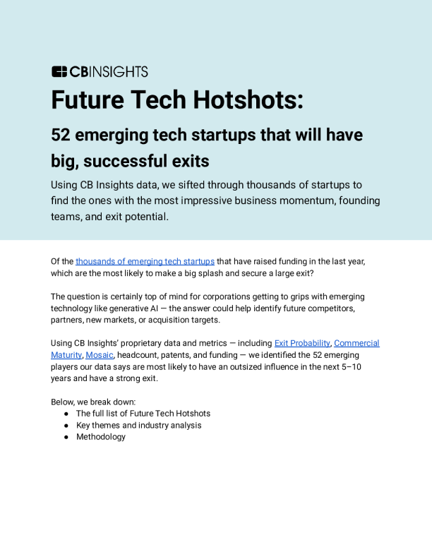 未来科技明星:52家即将迎来巨大、成功退出的新兴科技公司