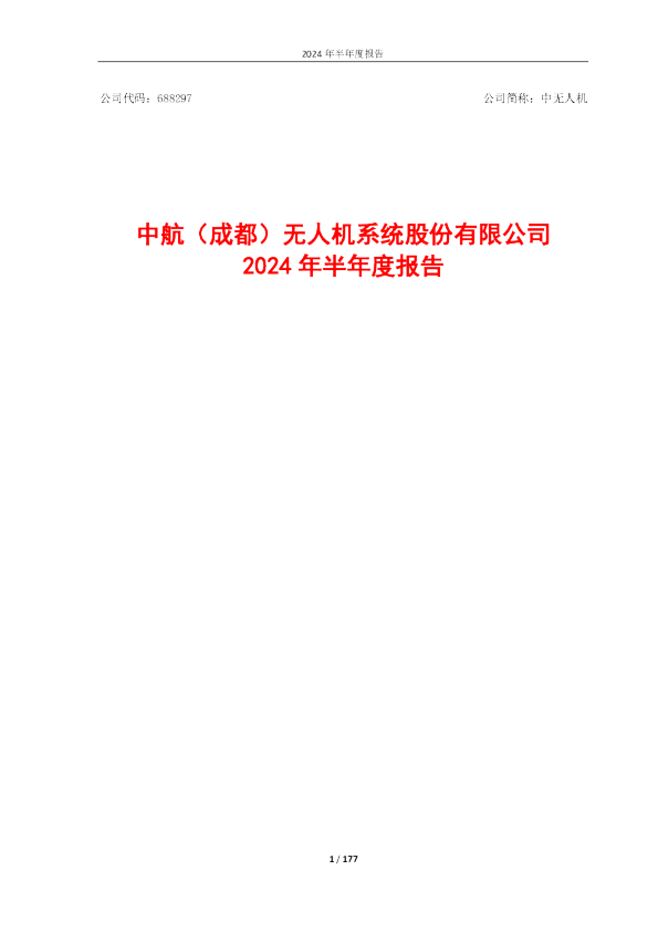 中无人机:中无人机2024年半年度报告