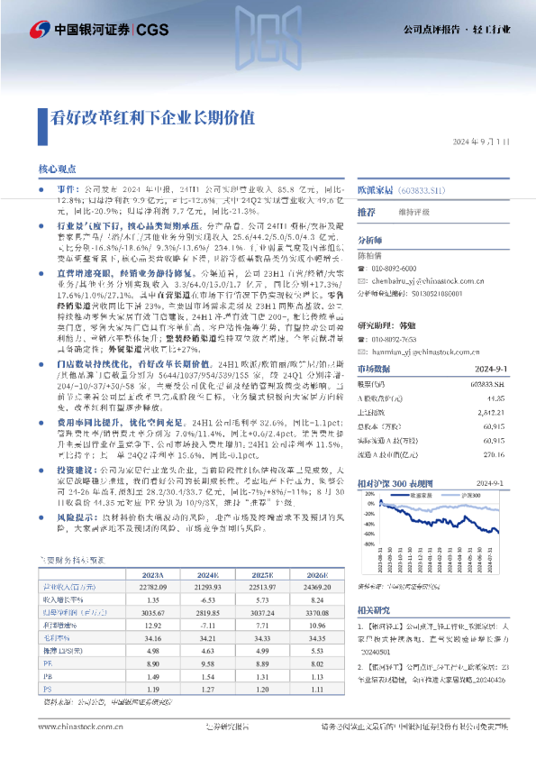 看好改革红利下企业长期价值