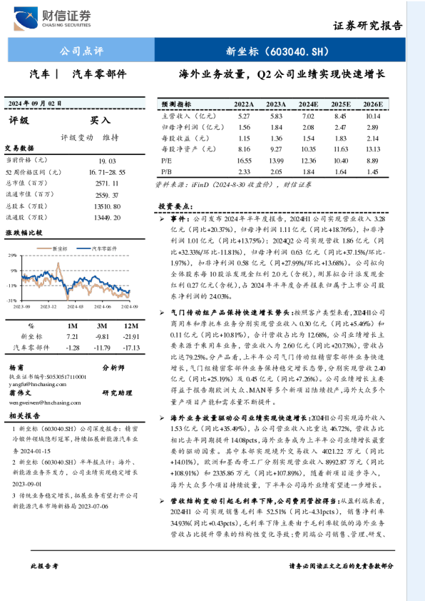 海外业务放量，Q2公司业绩实现快速增长