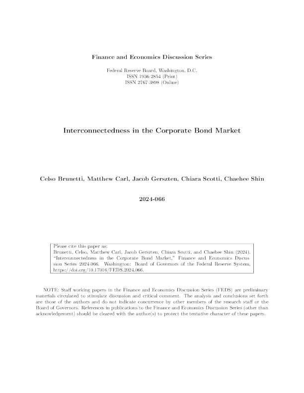 美联储公司债券市场的相互关联性