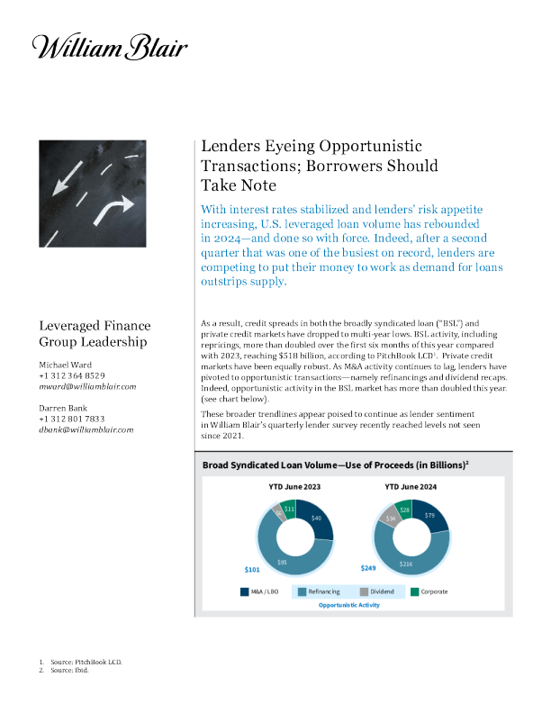 贷款人盯着机会交易