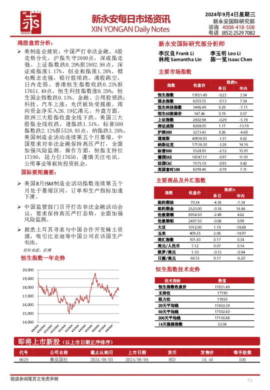 新永安每日市场资讯