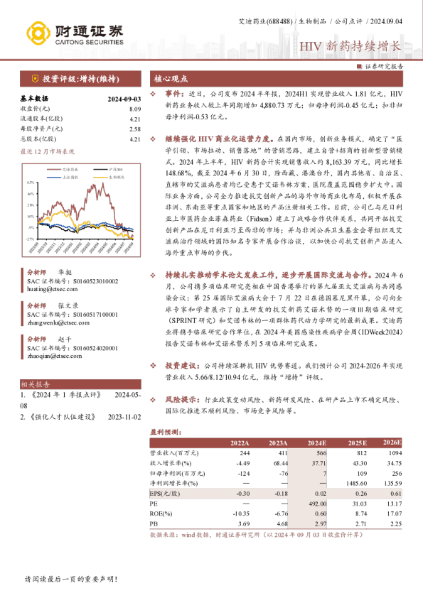 HIV新药持续增长