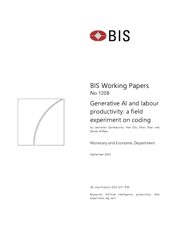 生成 AI 和劳动生产率 ： 编码的现场实验