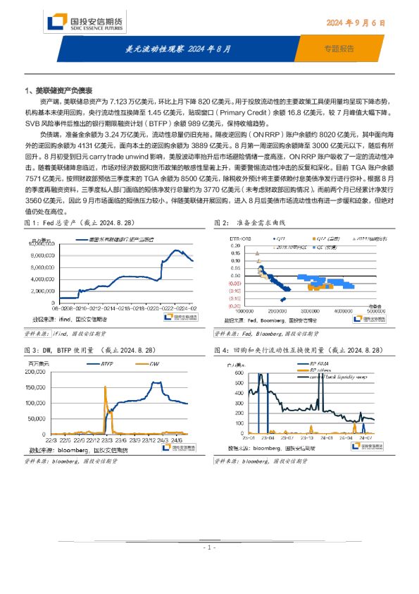 专题报告：美元流动性观察2024年8月