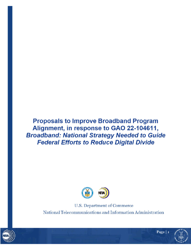 Proposals to Improve Broadband Program Alignment Report