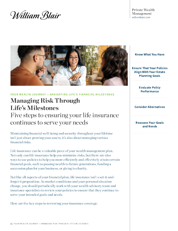 通过生命里程碑管理风险