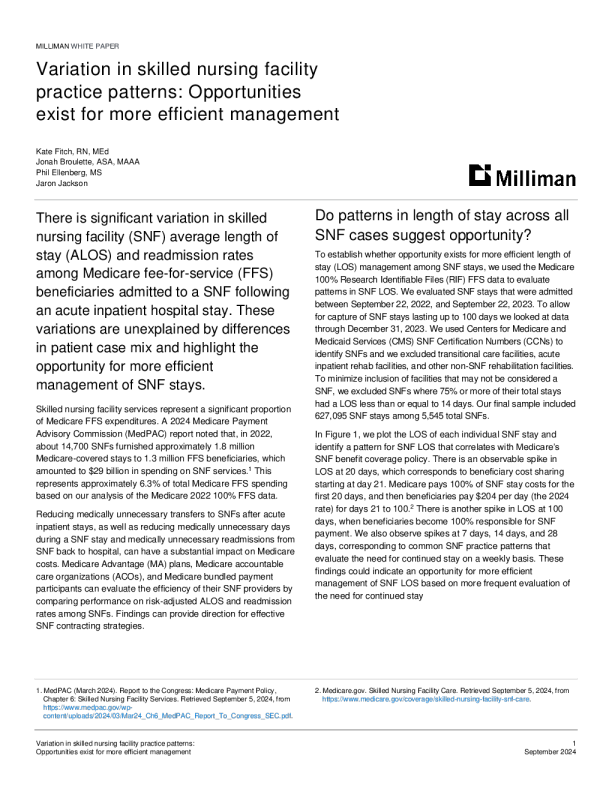 熟练护理机构实践模式的变化：存在更有效管理的机会