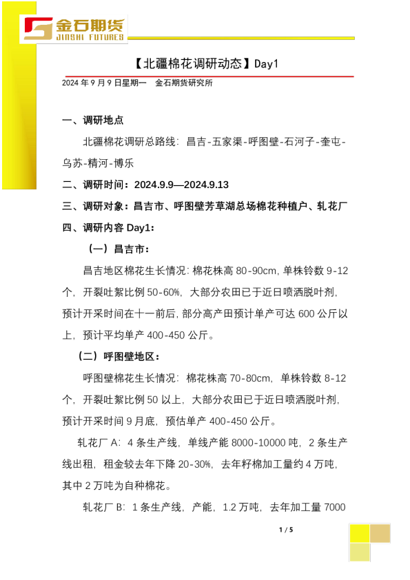 【北疆棉花调研动态】Day1