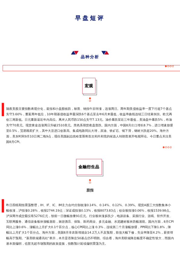 上海中期期货——早盘策略20240911
