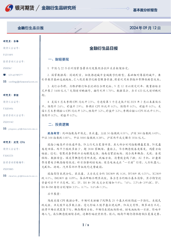金融衍生品日报