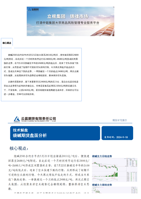 云晨研究 | 技术解盘周报(2024年9月18日)