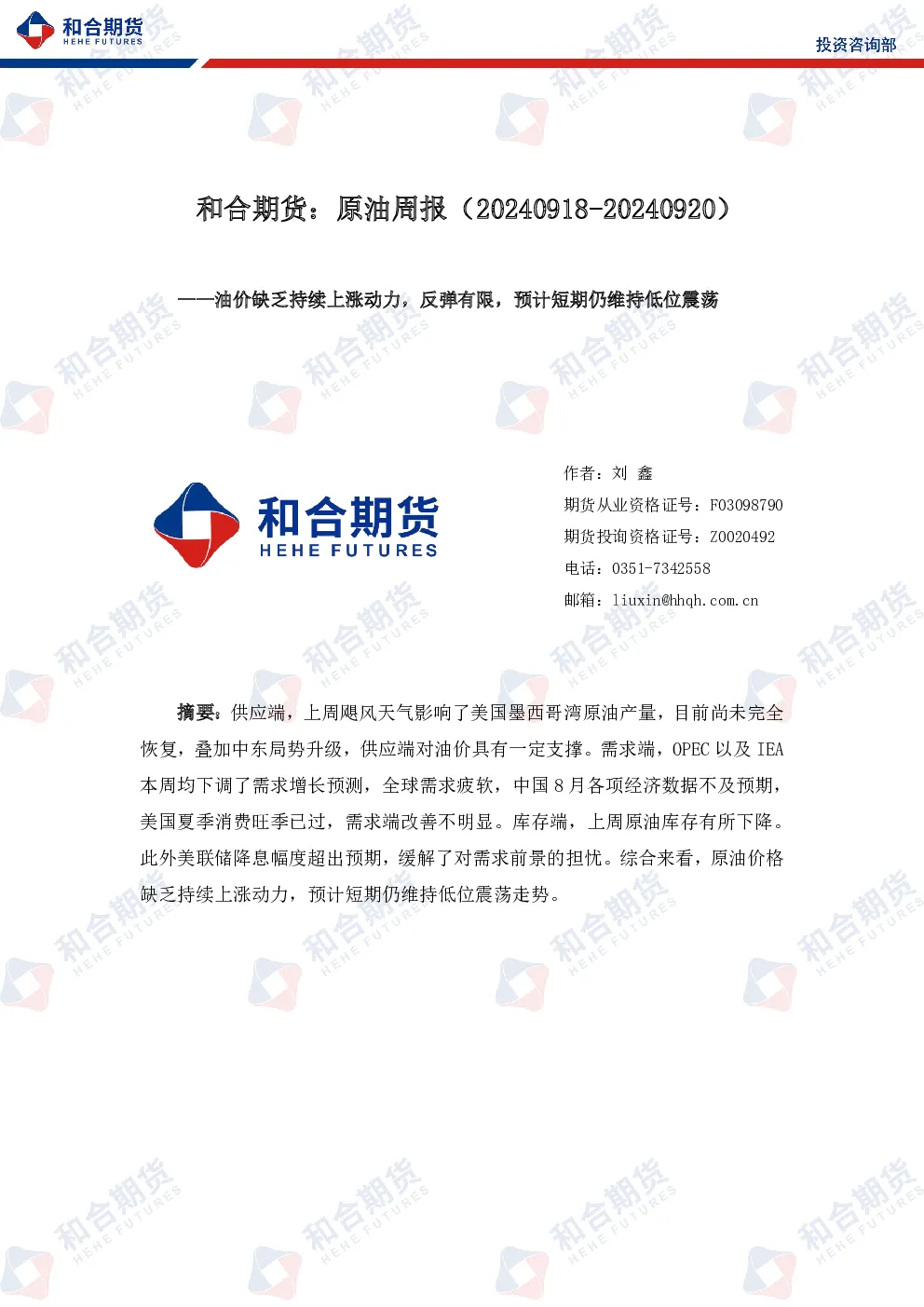 报告封面