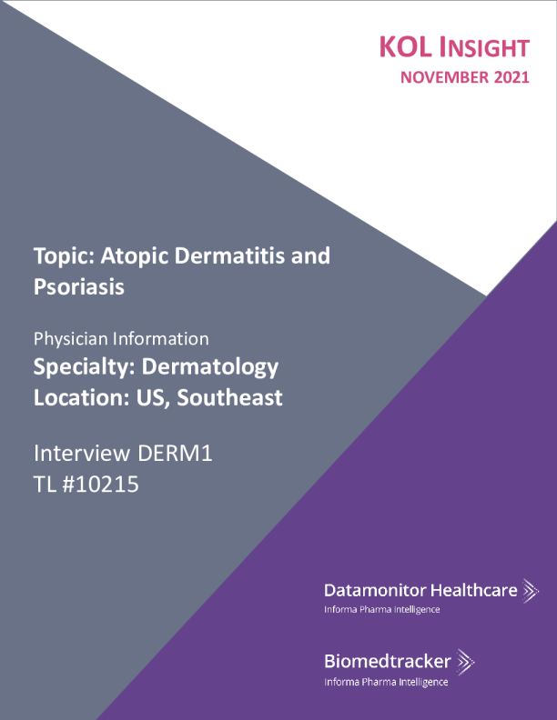 KOL Insight - Derm1 US SE 过过敏性皮炎和牛皮  流生病访谈 - 美国, 东南
