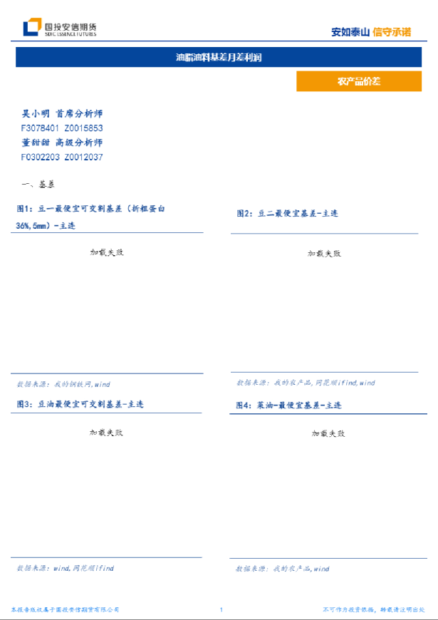 油脂油料基差月差利润