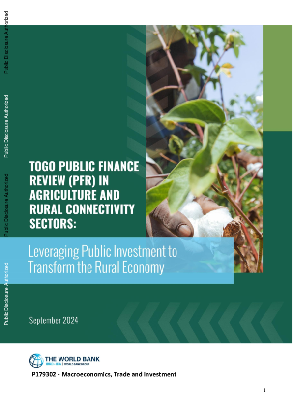 多哥农业和基础设施公共财政审查 (PFR)