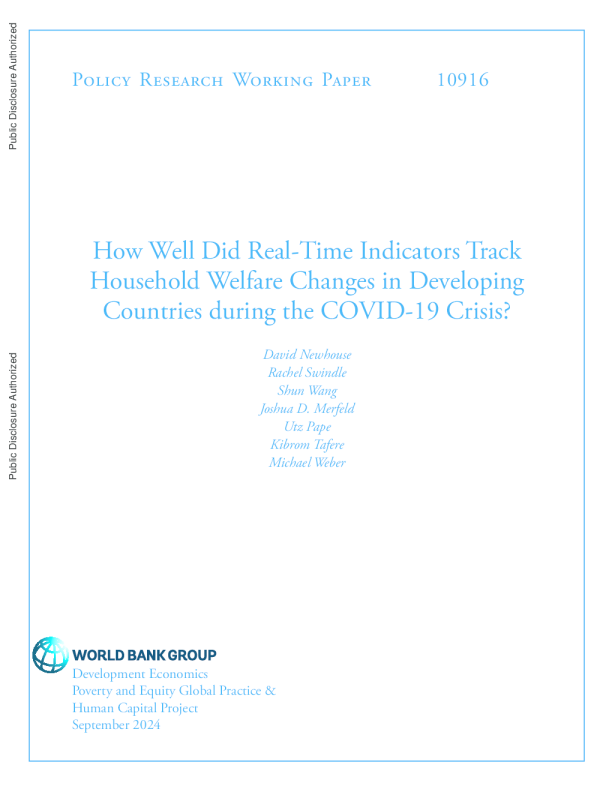 实时指标在新冠肺炎危机期间跟踪发展中国家家庭福利变化的情况如何 ？