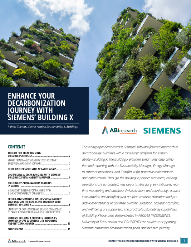 增强您的脱碳之旅，借助西门子建筑X