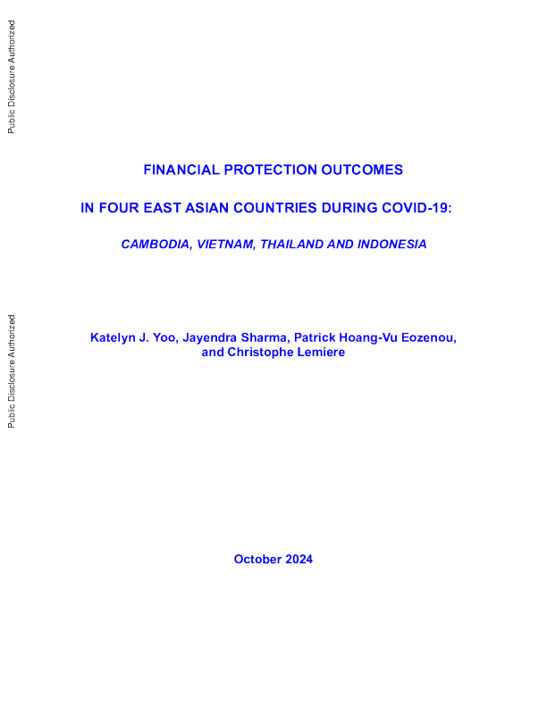 新冠肺炎期间四个东亚国家的金融保护结果：柬埔寨、越南、泰国和印度尼西亚